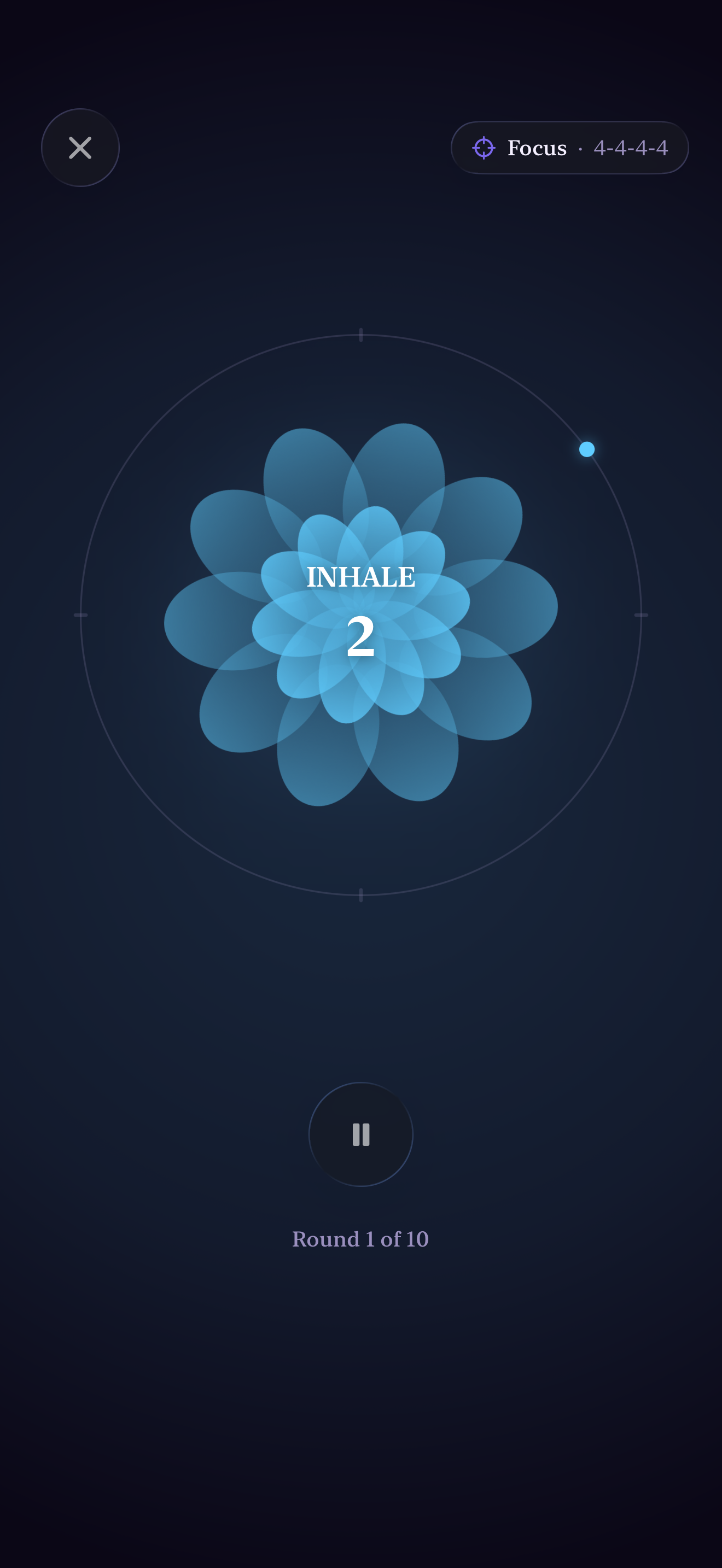 Active breathing session