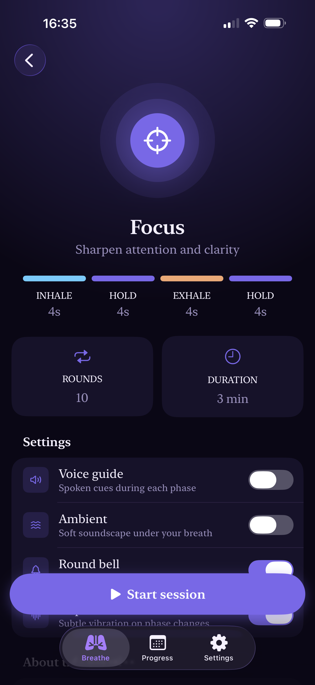Technique detail and settings